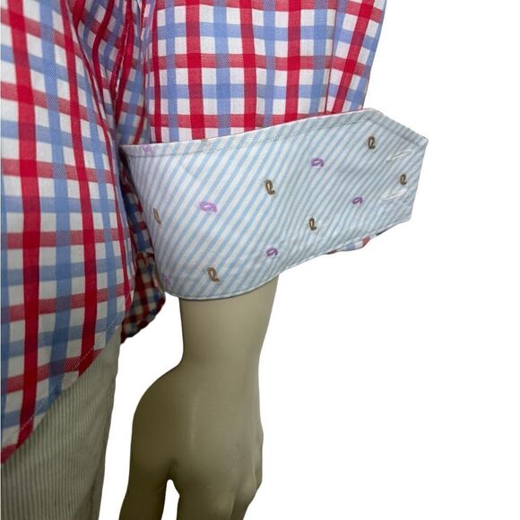 Thomas Dean L/S Casual Button Down Plaid Shirt Size Large NWOT - Picture 8 of 10